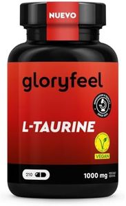 L-Taurina Pura 1000mg - 210 Cápsulas de Altas dosis - Aminoácido para el Pre Entreno - Suplemento deportivo para hombres y mujeres - 100% Vegano y Probado en laboratorio