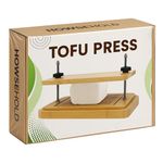 Bamboo Tofu Press with Drainage Tray & Adjustable Screws – Vegan Kitchen Gadget for Firm Tofu, Plant-Based Cooking, Flavor & Texture