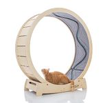 STAR CATWHEEL Cat Treadmill, Exercise Wheel for Running, Spinning, Scratching, and Climbing for Indoor Cats, Premium Birch Wood, Eco-Friendly, Moving Fish, Wide Running Track, 41.7 inch L Size