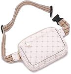 I IHAYNER Cross Body Fanny Pack for Women Fashion Waist Pack Belt Bag for Running Hiking Travel with Adjustable Strap Beige