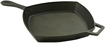 Bayou Classic 7433 12-in Square Cast Iron Skillet Features Helper Handle Perfect For Breakfast Pan Frying Sautéing and Baking