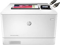 HP Color Laserjet Pro M454dn Laser Printer, Auto-On/Auto-Off Technology, Automatic 2-Sided Printing, Built-in Ethernet, 2-line LCD Display, 28 ppm, 250-Sheet, 256 MB, Bundle with JAWFOAL Printer Cable