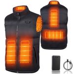 Heated Vest for Men Women：Heated Jacket with 16000MAH Battery Pack 5 Heating Zones Winter Coat Outdoor for Outdoor Activities-L