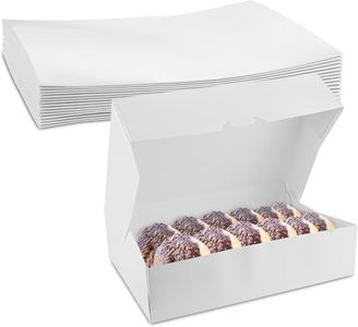 MT Products White Donut Boxes 14" x 10" x 3.5" - Auto Pop-Up Bakery Boxes No-Window (Pack of 125) - Made in the USA