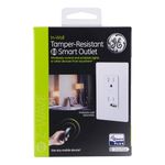 GE Enbrighten Z-Wave Plus Smart Receptacle Outlet, On/Off, Tamper Resistant, 1 On / 1 Controllable, for Lighting/Appliances, Zwave Hub Required, Works with SmartThings, Wink, and Alexa, 14288, White