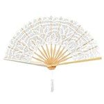 Bridal Hand Fan in Lace, Silk and W