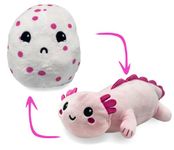 Hatchkinz | Reversible Axolotl to Egg Plushie | Happy + Sad | Show Your Mood | Stress Relief Plush 8"