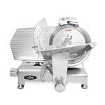 KWS MS-12ES Metal Collection Commercial 420W Electric Meat Slicer 12-Inch with 304 Stainless Steel Blade & Extended Back Space, Frozen Meat/Cheese/Food Slicer Low Noises [ ETL, NSF Certified ]