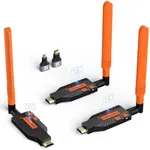 Coolpie Wireless HDMI Transmitter and 2 Receivers, Plug and Play, 350FT Long Range, 2.4G/5G 1080P HD Output Wireless HDMI Extender for Streaming Video/Audio from Laptop, PC to TV/Projector (3pcs)