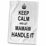 3dRose Keep Calm and Let Mamaw Handle It, Fun Funny Grandma Grandmother Gift Towel, Polyester Microfiber Cotton, White, 15 x 22-Inch