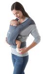 Ergobaby Embrace Cozy Newborn Baby Wrap Carrier (7-25 Pounds), Ponte Knit, Oxford Blue