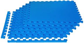 Amazon Brand - Symactive 12 mm Kids Interlocking Puzzle Exercise Mat with EVA Foam Interlocking Tiles (Set of 6, Each Tile Size 2 x 2 Ft, 12 mm thickness, Blue)