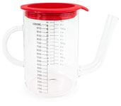 Fox Run Gravy and Fat Separator with Measurements, Glass, 1 Liter, Lid Included