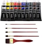 rubens Artist Oil Paints Set 10 Colors with Filbert Paint Brushes Set, 1.35 OZ Landscape Colors for Canvas, Professional Oil Paint Kits for Artists, Beginners