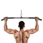 LAT Pulldown Bar, 120cm Detachable Lat Pull Down Bar Attachment with Swivel Joint Cable Machine Attachments Lat Pull Down Bar for Gym Strength Training Arms, Triceps, Back, Shoulders