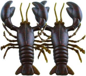 14cm Natural Lifelike Yabby, Soft Crayfish Fishing Lures with Realistic Swimming Action, Silicone - Freshwater and Saltwater Fishing Lures for Bass, Cod, Salmon, Barramundi, Groper and Much More – Pack of 2 (Dark Green)