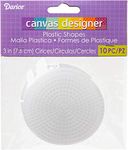 Darice 10-Piece Round Plastic Canvas Shape, 3-Inch, Clear