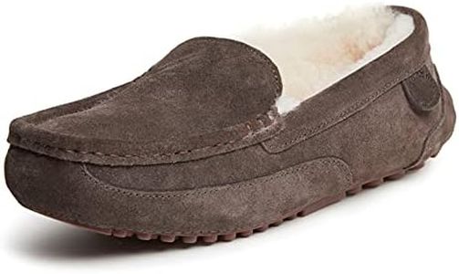 Fireside by Dearfoams Men's Moccasin Slipper, Coffee, 10 W US