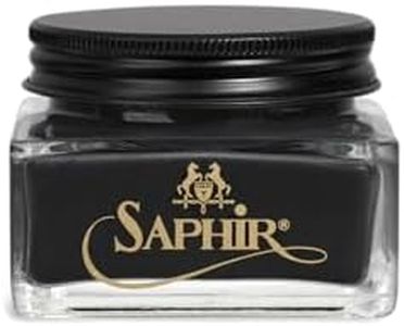 Saphir Medaille d’Or Cordovan Cream-Natural Wax Polish for Leather Shoes & Boots, Black, 75ml