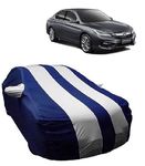 Carigiri White And Navy Blue Car Body Cover For Honda Accord(Triple Stitched,Mirror Pockets,UV Resistant,Dustproof)(Models-2009, 2010, 2011, 2012, 2013, 2014, 2015, 2016, 2017, 2018, 2019, 2020, 2021,2022)