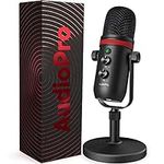 AUDIOPRO USB Microphone, Cardioid Condenser Gaming Mic for PC/Laptop/Phone/PS4/5, Headphone Output, Volume Control, USB Type-C Plug and Play, LED Mute Button, for Streaming, Podcast, Studio