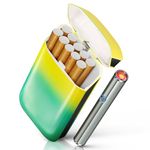 x-lighter XL606 Cigarette Case for 100s King Size, with Electric Rechargeable Lighter, Smell-Proof, Gift for Women & Men