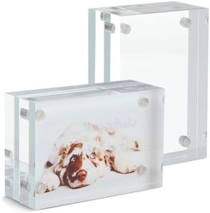 Juvale 2 Pack Acrylic Picture Frames 2x3, Mini Wallet Size for Photos, Tabletop, Desktop