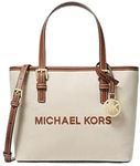 Michael Kors Jet Set Travel Extra-Small Canvas Top-Zip Tote Bag, Luggage, X-Small