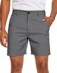 SPECIALMAGIC Men's Golf Shorts 7 Inch Inseam Hybrid Dress Shorts Flat Front Lightweight Quick Dry Chino Casual with Pockets (Dark Grey, 34)