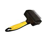 PSK PET MART Dog Large Grooming Plastic Auto Slicker Self Cleaning Hair Brush for Dogs & Puppies - Color May Vary