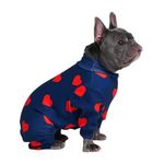 Spark Paws Dog Pajamas - Crafted for Canine Comfort: Signature 4-Way Stretch Fabric, Calming Fleece Interior, and Precision Fit Technology - Hearts, L