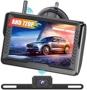 Inefala Cámara de Marcha Atrás y Kit de Monitor Monitorización Inalambrica, Visión Nocturna HD Cámara de Aparcamiento, Mini Cámara de Visión Trasera Antivaho e Lmpermeable con Rieles y Pantalla 5"