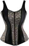 jutrisujo Women's Bustiers & Corsets Grey Corset Top Plus Size Princess Overbust Bustier Sexy Lace up Boned Jacquard 7XL