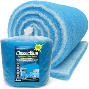 Aquatic Experts Classic Bonded Aquarium Filter Pad - Blue and White Aquarium Filter Media Roll Bulk Can Be Cut to Fit Most Filters, Made in USA (12" by 24 Feet by 3/4" Thick)