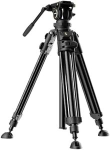 SmallRig AD-50Pro Heavy Duty Video Tripod, Carbon Fiber Lightweight Tripod with FreeSpeed One-Step Height Adjustment, Fluid Head, Dual-Mode QR Plate, Center Column, Weight 7lb, Load up 13.2lb