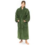 SALBAKOS 550 gsm Turkish Shawl Terry Robe (Large, Green)