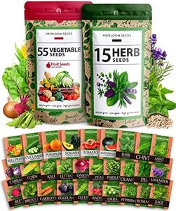 Home Grown 32,000+ Heirloom Seeds for Planting Vegetables and Herbs Bundle: 70 Unique Varieties | 100% Non-GMO | Survival Seeds for Planting Indoor or Outdoors | Herb Seeds and Vegetable Seeds