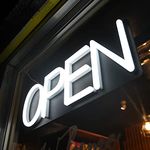 HiNeon Open Neon Sign 20inx7in LED Open Sign w/Remote Controller, Electric Light Up Open Sign for Business Store, w/Hanging Chain for Shop Windows, Direct Plug-In w/ 12V Power Adapter, White