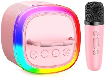 HWWR Kids Karaoke Machine: Mini Karaoke Machine with Microphone for Home Party, Kids Christmas Halloween Birthday Gifts, Music Toys for Girls Boys Teen Age 3, 4, 5, 6, 7, 8, 9, 10, 11, 12+