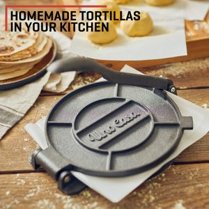 Uno Casa 8-Inch Cast Iron Tortilla Press – Heavy Duty, Non-Stick