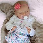 JIZHI Reborn dolls Age 3+ - 17-Inch Handmade Realistic Baby Dolls Soft Cloth Body with Toy Accessories, Reborn Baby Dolls Like a Lifelike Baby(Sleeping baby)