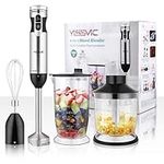 YISSVIC Hand Blender 1000W 4-in-1 9-Speed Immersion Hand Blender Stainless Steel with Beaker Food Chopper Whisk for Soup, Smoothies, Baby Food