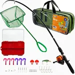 Play22 Fishing Pole For Kids - 32 Set Kids Fishing Rod Combos - Kids Fishing Poles Includes Fishing Tackle, Fishing Gear, Fishing Lures, Net, Carry On Bag, Fully Fishing Equipment - For Boys And Girls