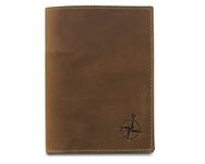 Wanderings Leather Travel Wallet with Passport Holder - 4" x 5.5" (10 x 14cm) - Genuine Leather Case with RFID Blocking for Men and Women - Folding Wallet for Passports