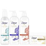 Dove Amplified Textures Shampoo, Detangling Conditioner, Leave-In Conditioner & Shaping Butter Cream for Coils, Curls & Waves 4 Piece