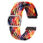 BISONSTRAP Nylon Watch Bands 22mm, Adjustable Braided Loop Straps for Men and Women,Rainbow with Silver Buckle