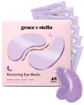 grace and stella Eye Patches (Purple, 48 Pairs) - Retinol Under Eye Patches - Under Eye Mask for Puffy Eyes and Dark Circles - Dermatologist Tested Gel Eye Mask - Vegan Anti Wrinkle Patch