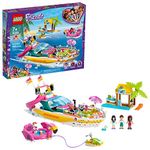 LEGO Friends Party Boat 41433 Including LEGO Friends Emma, Andrea and Ethan Mini-Doll Figures, Beach Store and Flamingo Party Boat, Great Summer Toy for Kids, New 2020 (640 Pieces)