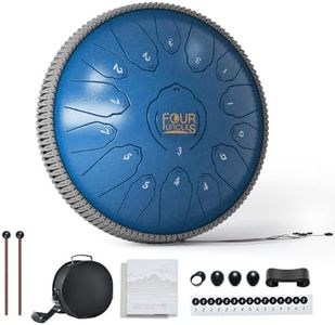 FOUR UNCLES Rain Drum For Outside, Steel Tongue Drum 15 Notes 13 Inch Hand Pan Drums with Travel Bag Sticks Music Book Mallets, C Major Musical Instruments for Entertainment Meditation Yoga Zen Gifts
