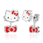 Sanrio Hello Kitty Front Back Stud Earrings - Enamel Hello Kitty Earrings Officially Licensed, Costume, No Gemstone